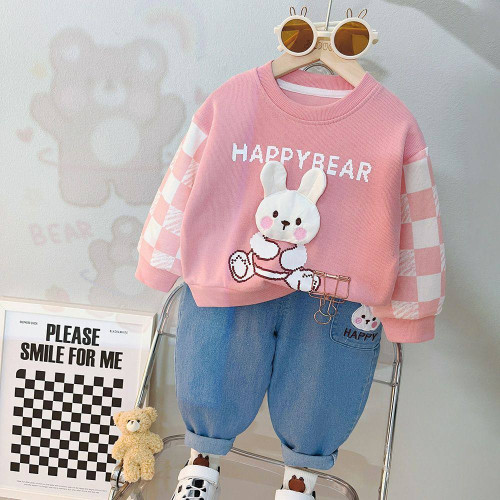 بلوز شلوار بچگانه دخترانه طرح خرس شطرنجی 9 ماه تا 5 سال