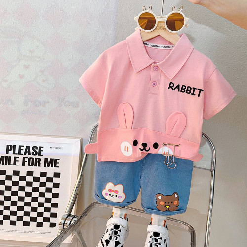 دو تیکه بچگانه تابستانی خرس و خرگوش 9 ماه تا 5 سال