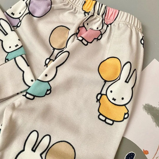 ست بلوز شلوار راحتی بچگانه طرح خرگوش و بادکنک 9 ماه تا 5 سال