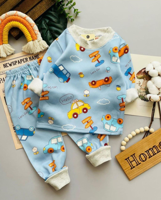 ست بلوز شلوار بچگانه توخز طرح ماشینی 9 ماه تا 5 سال