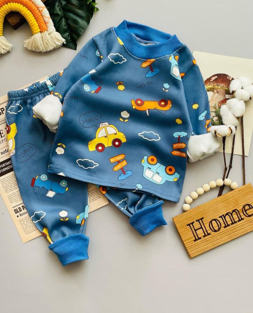 ست بلوز شلوار بچگانه توخز طرح ماشینی 9 ماه تا 5 سال