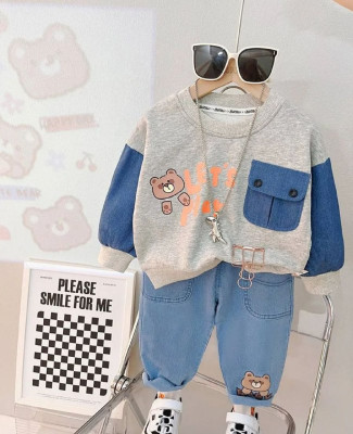 بلوز شلوار بچگانه اسپرت آستین لی 9 ماه تا 5 سال