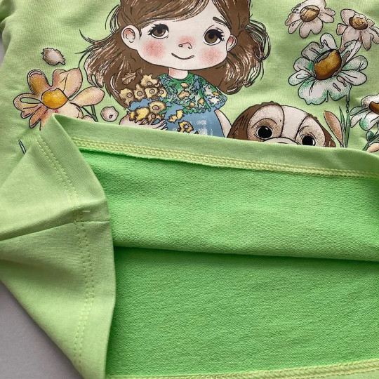 ست بلوز شلوار بچگانه طرح دختر مزرعه 3 تا 6 سال