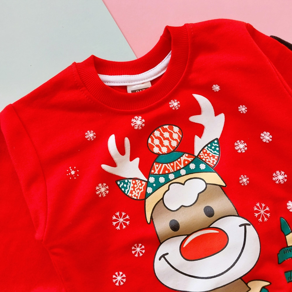 بلوز شلوار پسرانه بچگانه طرح گوزن 2 تا 5 سال