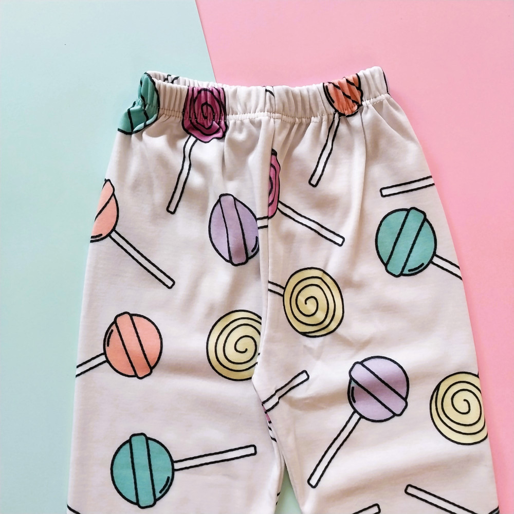 ست بلوز شلوار راحتی بچگانه طرح آب نبات 1 تا 4 سال