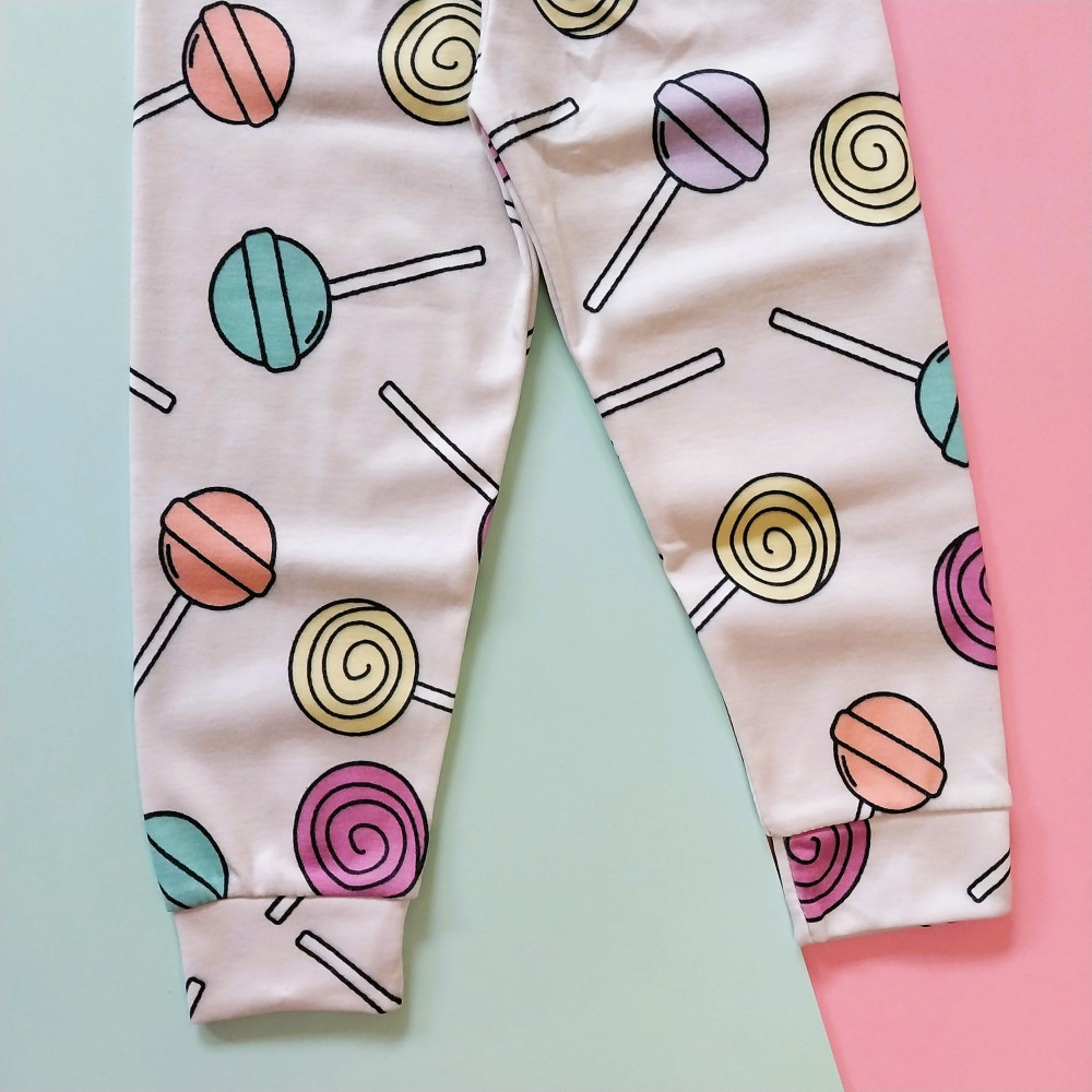 ست بلوز شلوار راحتی بچگانه طرح آب نبات 1 تا 4 سال