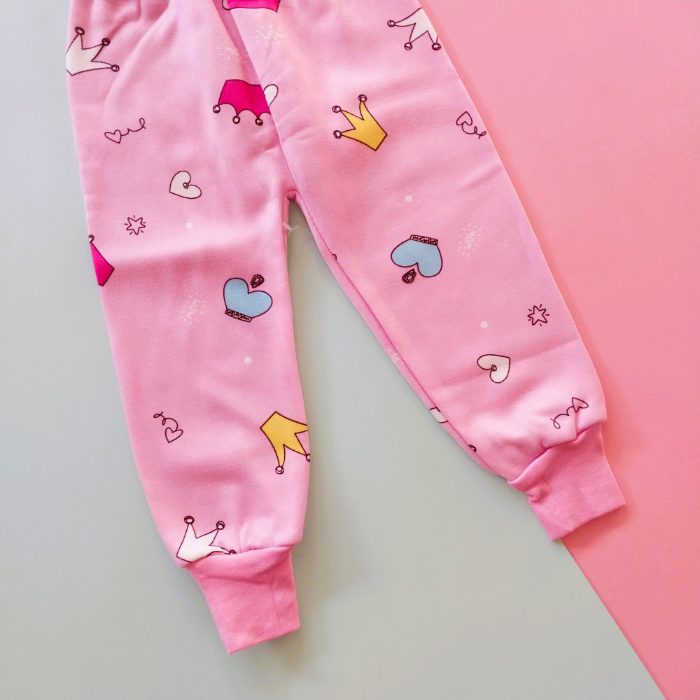 ست بلوز شلوار بچگانه توکرکی نقلی طرح تاج 3 ماه تا 2 سال