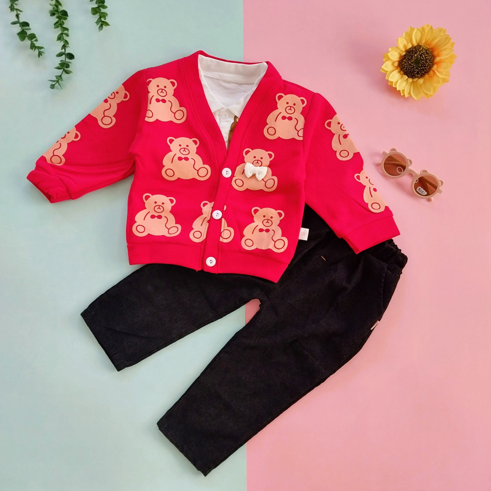 لباس بچگانه سه تیکه خرسی 9 ماه تا 5 سال