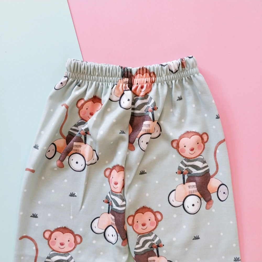 ست بلوز شلوار راحتی بچگانه طرح میمون 1 تا 3 سال