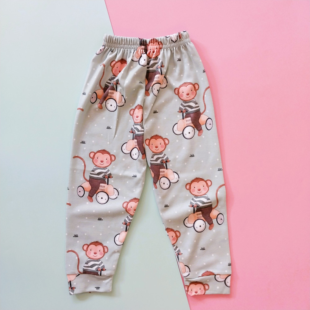 ست بلوز شلوار راحتی بچگانه طرح میمون 1 تا 3 سال