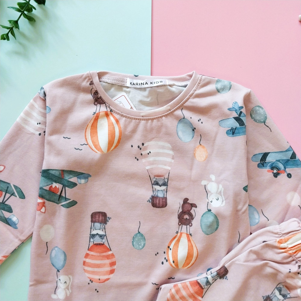 ست بلوز شلوار راحتی بچگانه طرح بالن 2 تا 8 سال