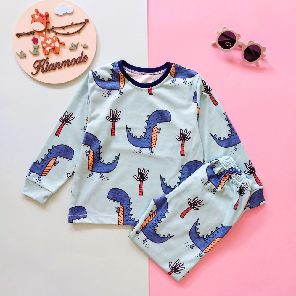 ست بلوز شلوار راحتی بچگانه طرح دایناسور 1 تا 7 سال