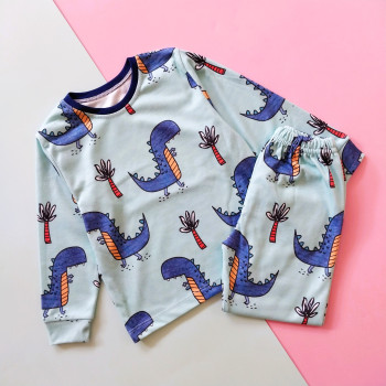 ست بلوز شلوار راحتی بچگانه طرح دایناسور 1 تا 7 سال
