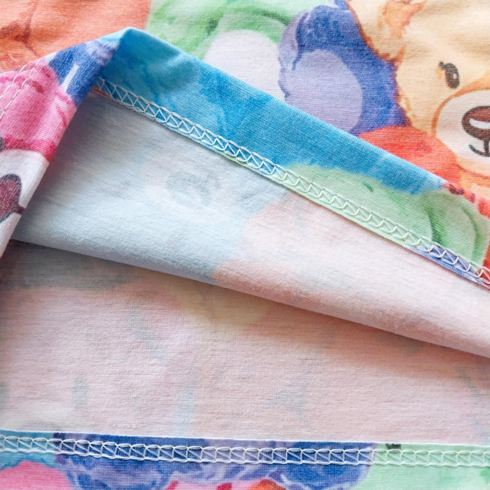 ست بلوز شلوار راحتی بچگانه دخترانه و پسرانه خرس رنگی 2 تا 7 سال