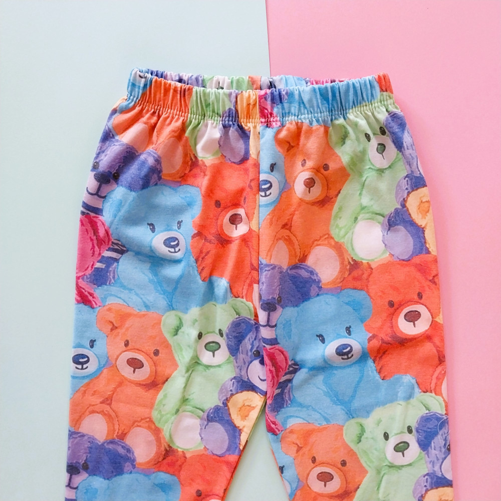 ست بلوز شلوار راحتی بچگانه دخترانه و پسرانه خرس رنگی 2 تا 7 سال