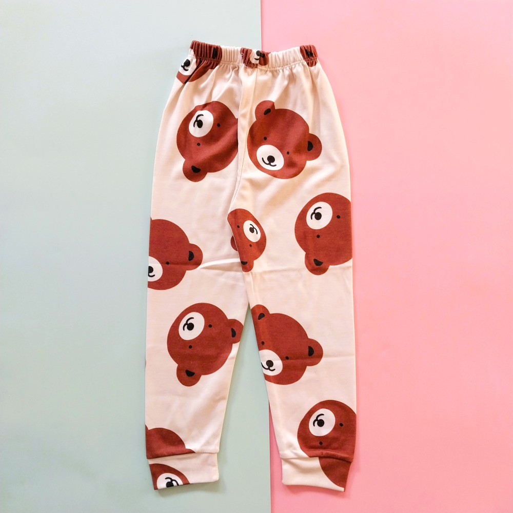 ست بلوز شلوار راحتی بچگانه طرح خرس قهوه ای 9 ماه تا 5 سال