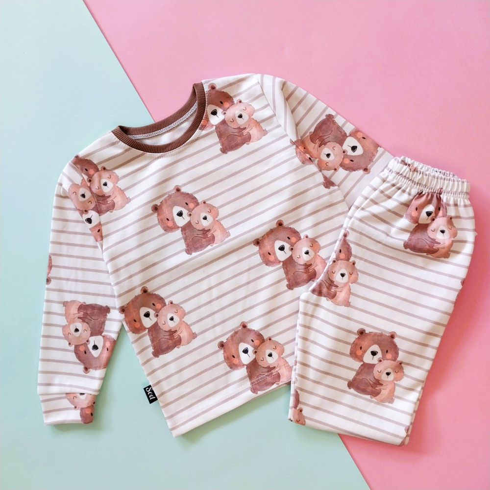 ست بلوز شلوار راحتی بچگانه طرح تدی 1 تا 7 سال