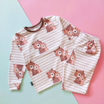 ست بلوز شلوار راحتی بچگانه طرح تدی 1 تا 7 سال