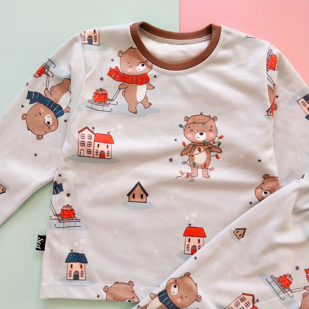 ست بلوز شلوار راحتی بچگانه طرح تدی 1 تا 7 سال