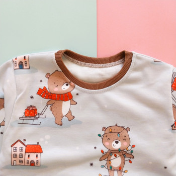 ست بلوز شلوار راحتی بچگانه طرح تدی 1 تا 7 سال