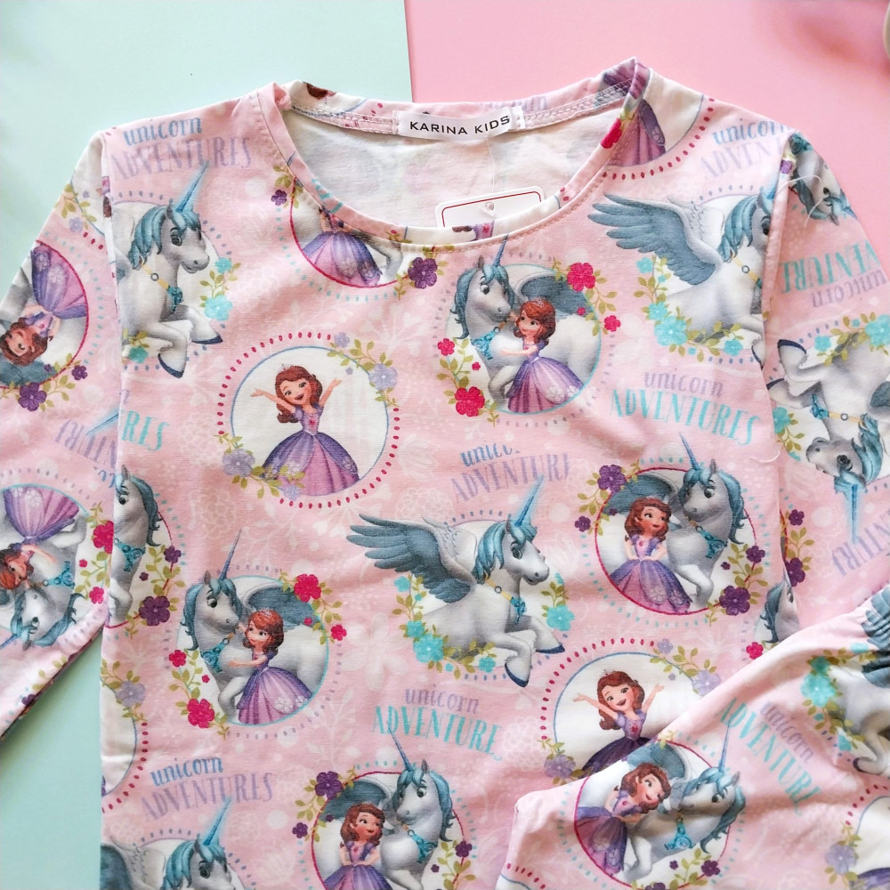 ست بلوز شلوار راحتی بچگانه صوفیا طرح یونیکورن 1 تا 7 سال