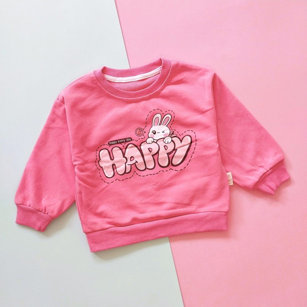 بیلر بلوز بچگانه دخترانه طرح خرگوش Happy مناسب 1 تا 5 سال