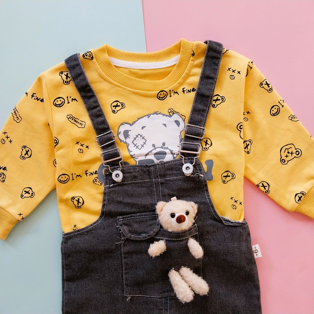 بیلر و بلوز بچگانه طرح تدی  پسرانه و دخترانه مناسب 9 ماه تا 5 سال