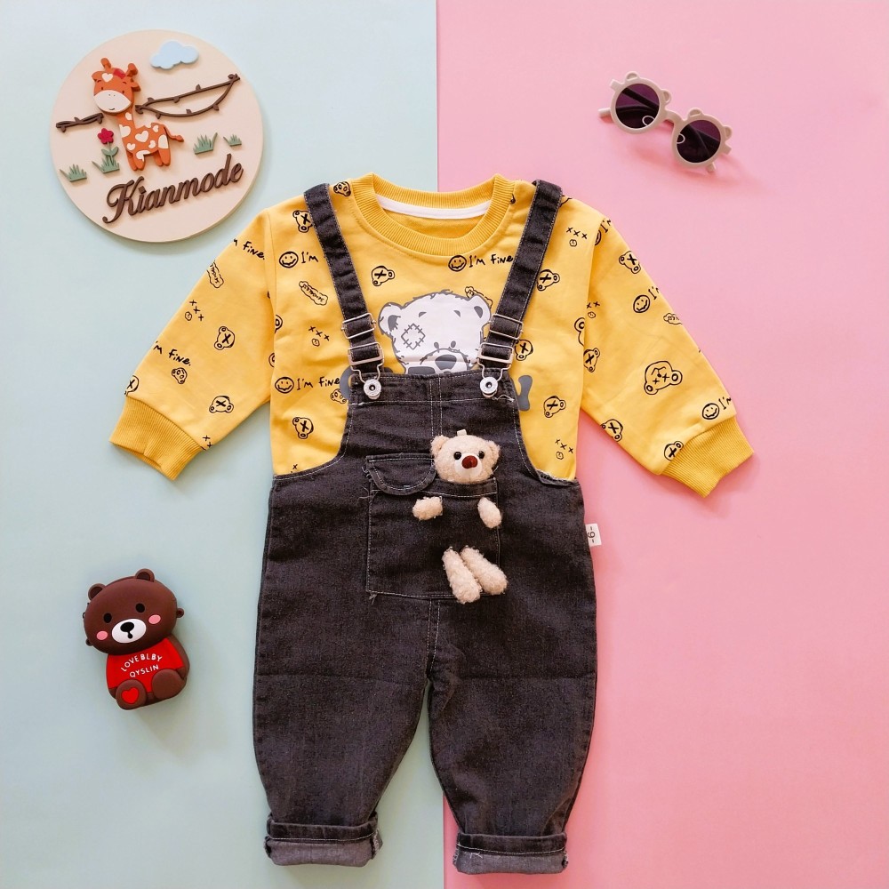 بیلر و بلوز بچگانه طرح تدی  پسرانه و دخترانه مناسب 9 ماه تا 5 سال