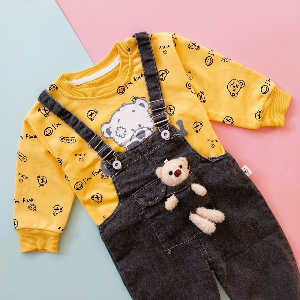 بیلر و بلوز بچگانه طرح تدی  پسرانه و دخترانه مناسب 9 ماه تا 5 سال