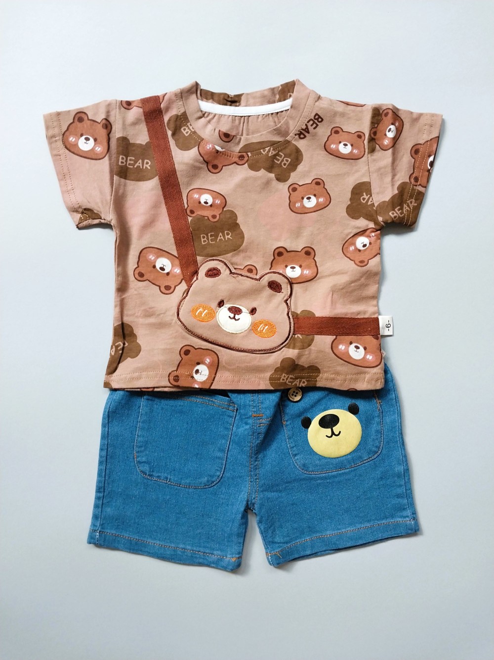 ست تیشرت شلوارک بچگانه تدی مناسب 1 تا 5 سال