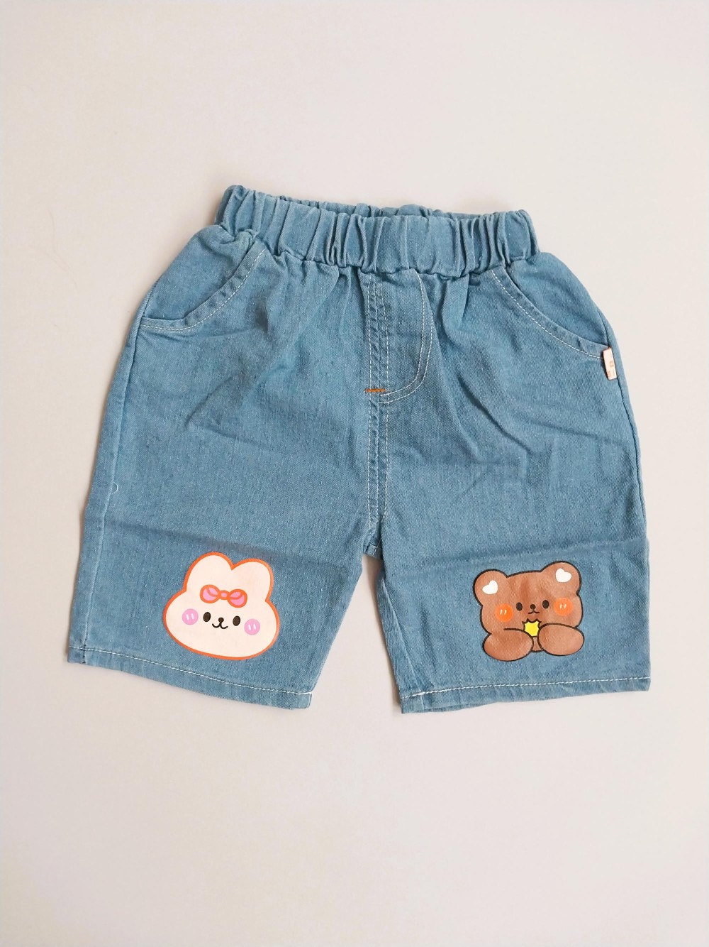 ست تیشرت شلوارک بچگانه دخترانه طرح تدی و خرگوش مناسب 1 تا 5 سال