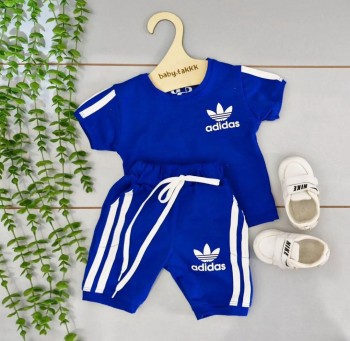 ست تیشرت شلوارک بچگانه طرح آدیداس مناسب 1 تا 8 سال