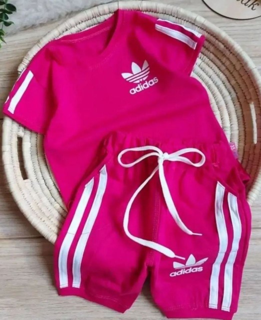 ست تیشرت شلوارک بچگانه طرح آدیداس مناسب 1 تا 8 سال