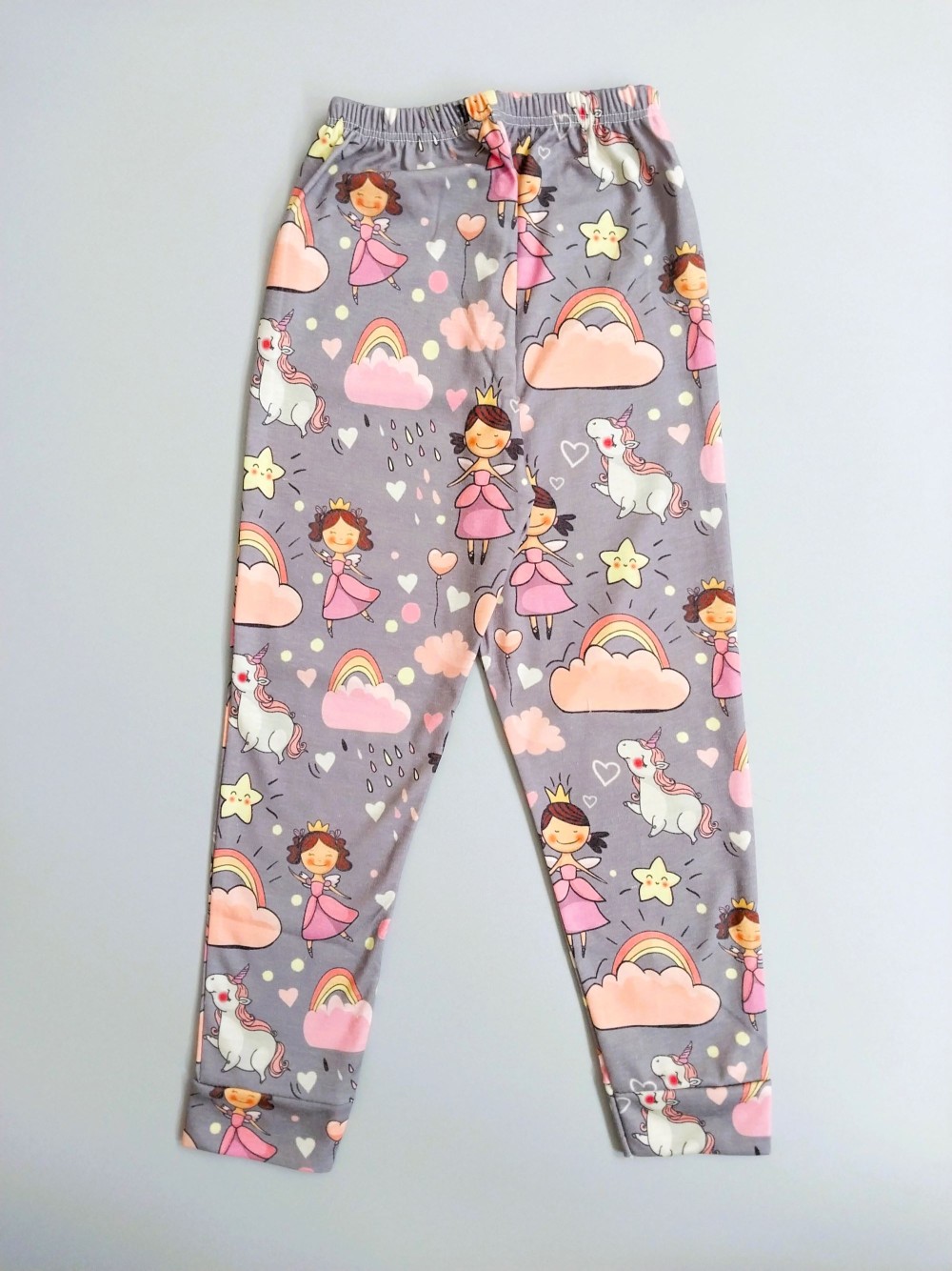 ست راحتی تیشرت شلوار بچگانه دخترانه طرح یونیکورن مناسب 2 تا 9 سال