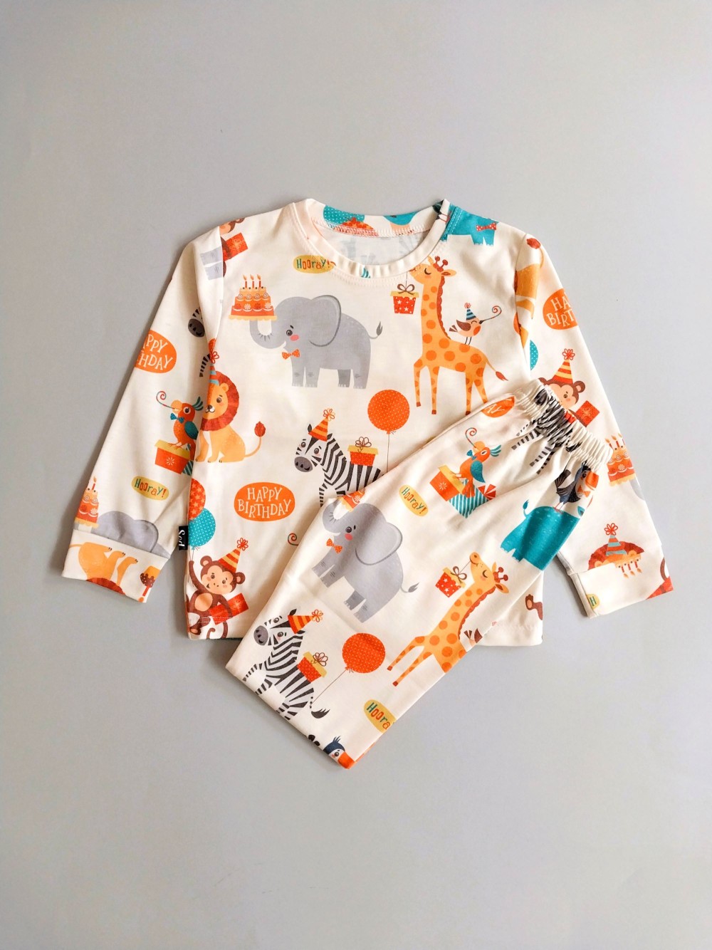 ست راحتی بلوز شلوار بچگانه طرح حیوانات مناسب 1 تا 7 سال