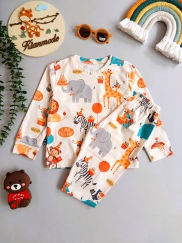 ست راحتی بلوز شلوار بچگانه طرح حیوانات مناسب 1 تا 7 سال