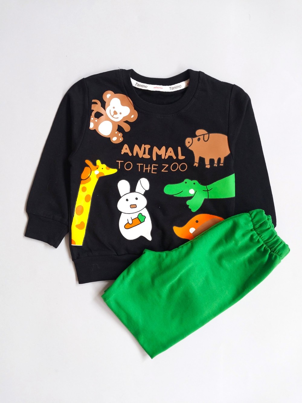ست بلوز شلوار راحتی بچگانه طرح حیوانات مناسب 1 تا 6 سال