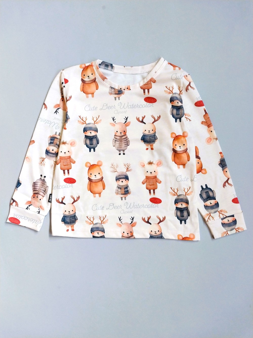 ست بلوز شلوار راحتی بچگانه طرح گوزن مناسب 1 تا 7 سال