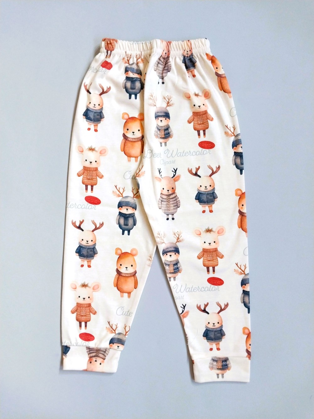 ست بلوز شلوار راحتی بچگانه طرح گوزن مناسب 1 تا 7 سال