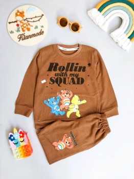 ست بلوز شلوار بچگانه راحتی بیسکویتی مناسب 2 تا 5 سال