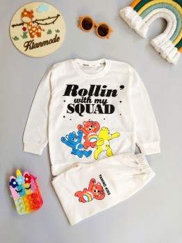 ست بلوز شلوار بچگانه راحتی بیسکویتی مناسب 2 تا 5 سال