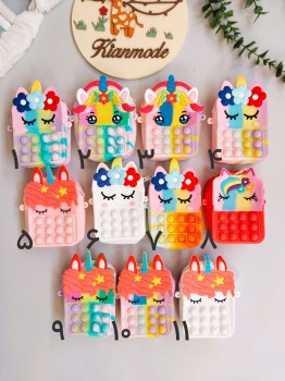 کیف سیلیکونی بچگانه دخترانه طرح یونیکورن