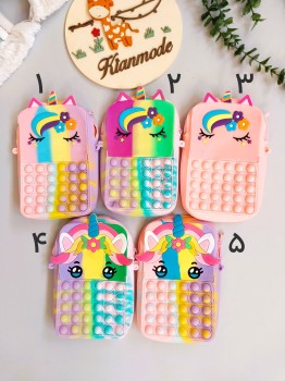 کیف سیلیکونی بچگانه دخترانه طرح یونیکورن سایز بزرگ