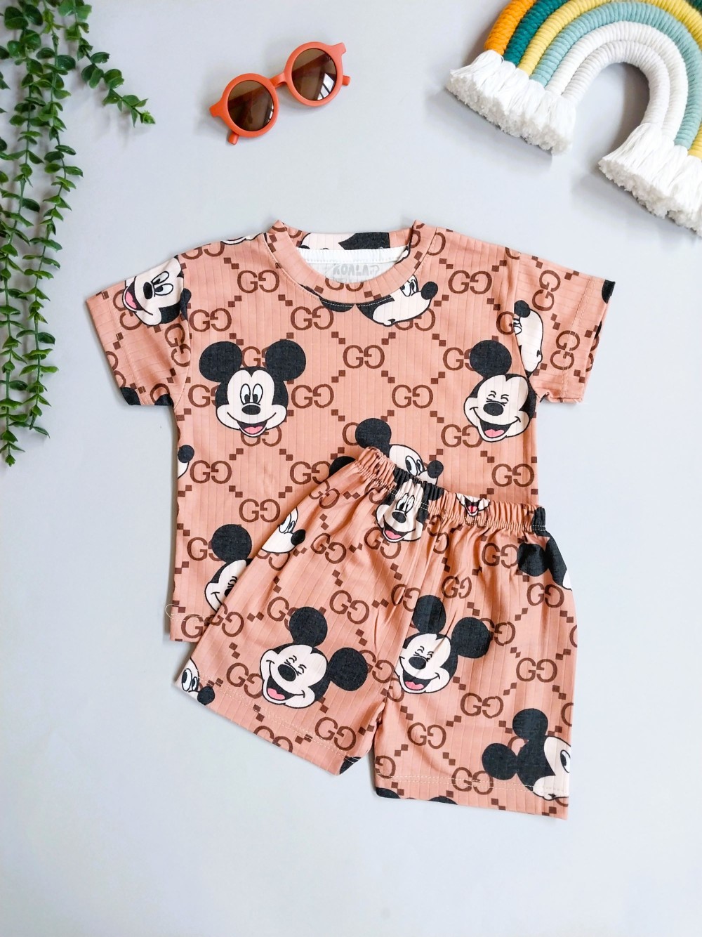 تیشرت و شلوارک بچگانه طرح میکی مناسب 1 تا 4/5 سال