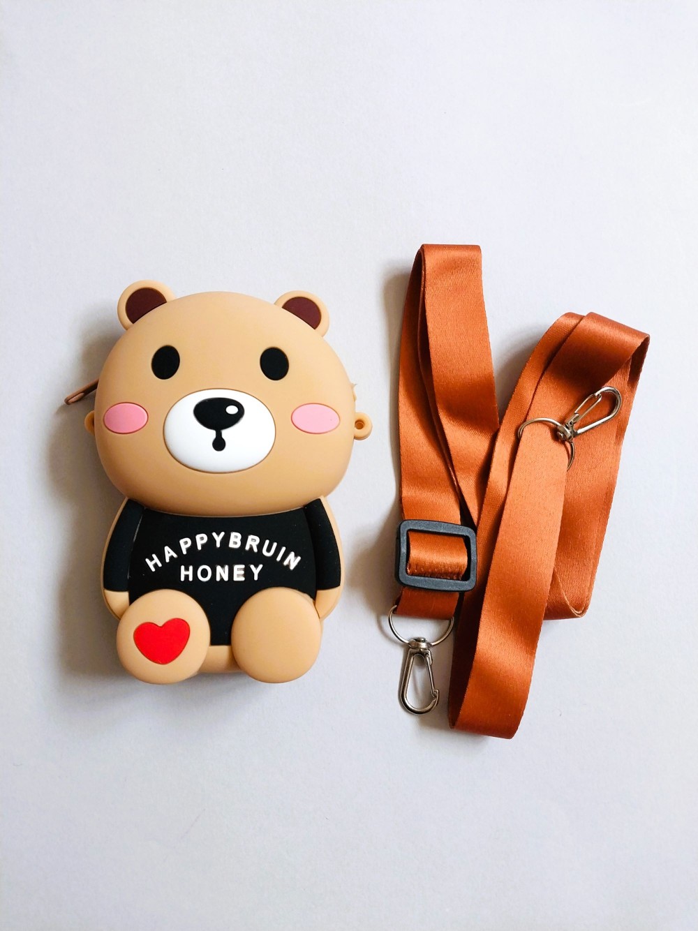 کیف سیلیکونی تدی بچگانه رنگ گندمی