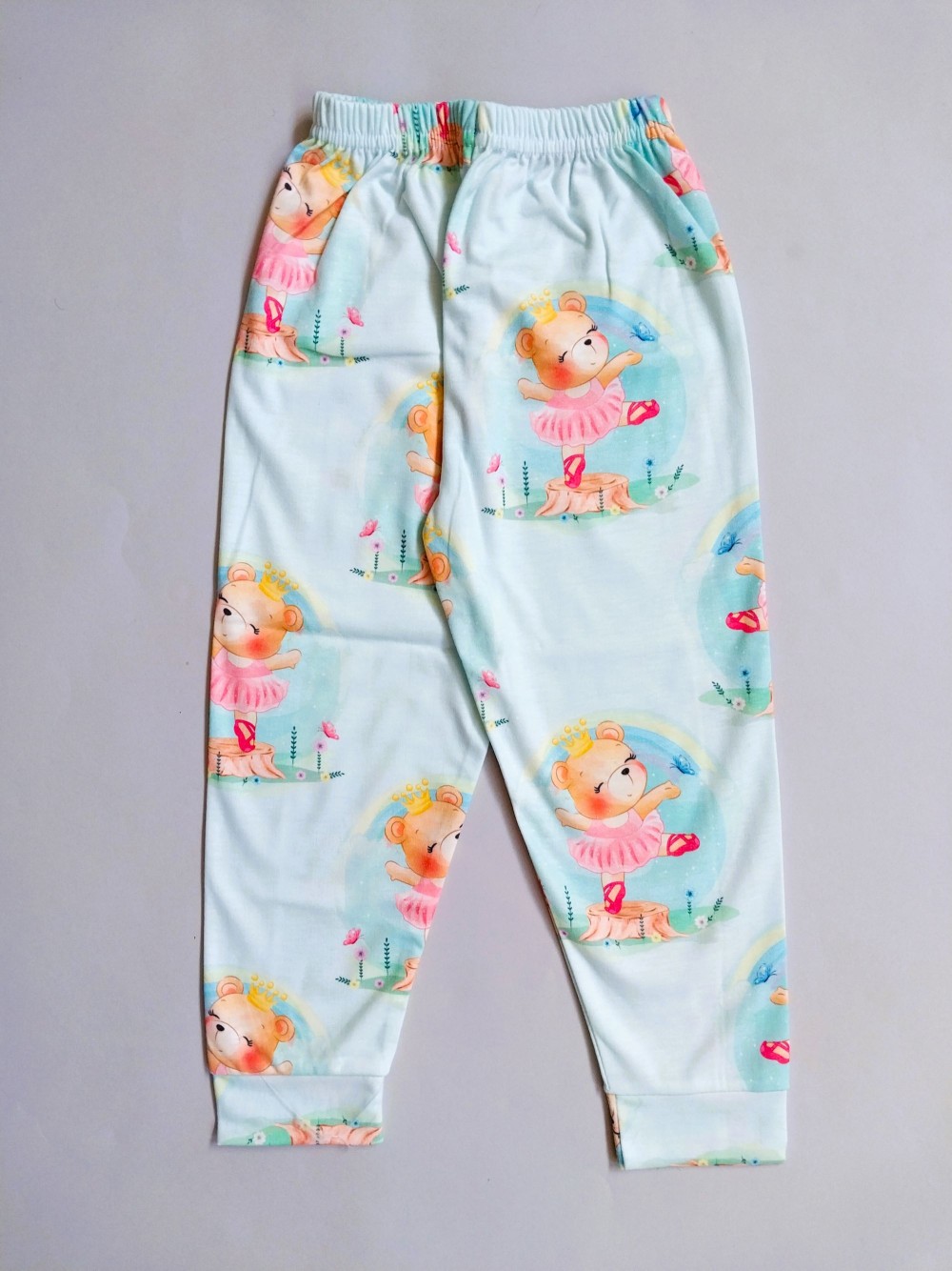 ست بلوز شلوار راحتی بچگانه دخترانه طرح خرس خوشحال مناسب 1 تا 7 سال