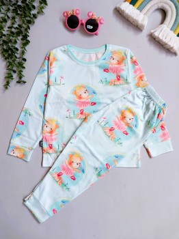 ست بلوز شلوار راحتی بچگانه دخترانه طرح خرس خوشحال مناسب 1 تا 7 سال