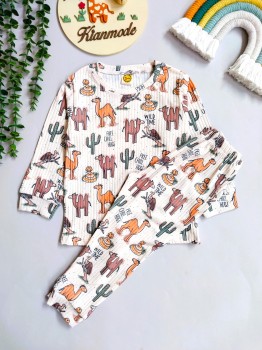 ست بلوز شلوار راحتی بچگانه طرح حیوانات مناسب 1 تا 8 سال