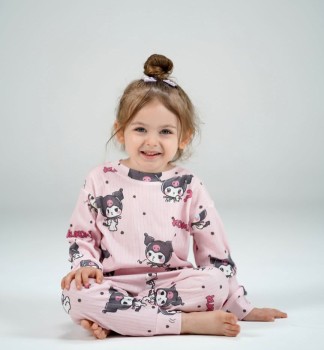 ست بلوز شلوار راحتی دخترانه بچگانه طرح کرومی مناسب یک تا هفت سال