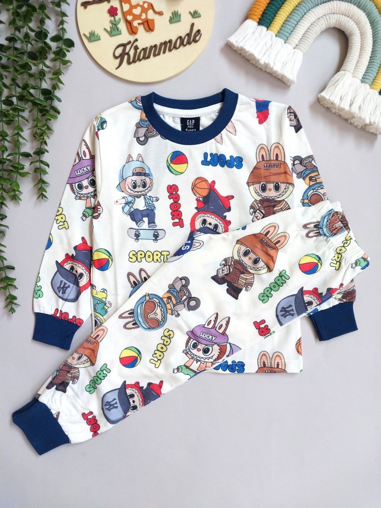 ست بلوز شلوار راحتی بچگانه لبوبو مناسب دو تا هشت سال